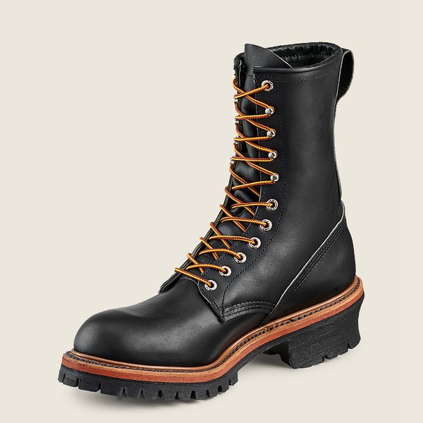 Red Wing Work Boots Black - Mens Loggermax - 9-inch Soft Toe - 8273-FOWMQ